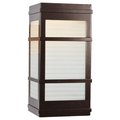 Access Lighting Metropolis, Outdoor LED Wall Mount, Bronze Finish, Ribbed Frosted Glass 20038LEDDMG-BRZ/RFR